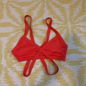 Red kendall and kylie cross back bathing suit